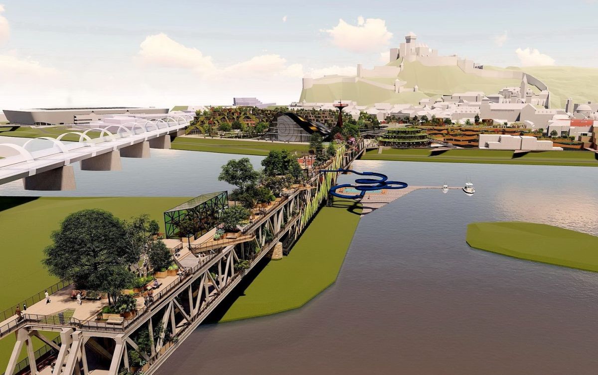 Hlavným cieľom projektu je premeniť starý železničný most na nové verejné priestranstvo a peší ťah s výhľadom na Trenčiansky hrad.