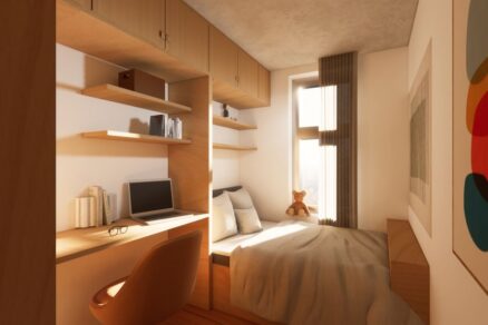 Študentská izba v internáte na Leake Street v Londýne