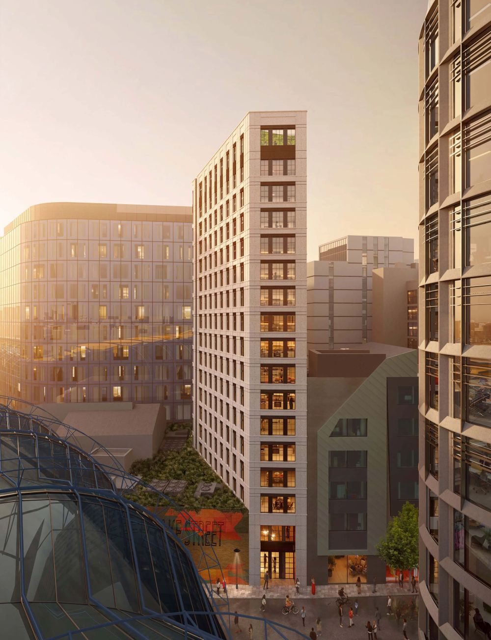 Veža internátu pre vysokoškolákov na Leak Street v Londýne. Veža internátu pre vysokoškolákov na Leak Street v Londýne.