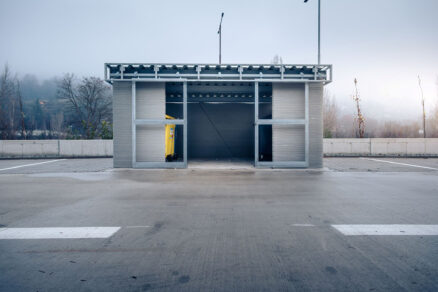 Predná strana 3D tlačeného objektu pre triedenie odpadu v areáli OC Klokan