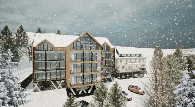 Vizualizácia zmeny hotela Minciar na Skalke na apartmánový dom a penzión