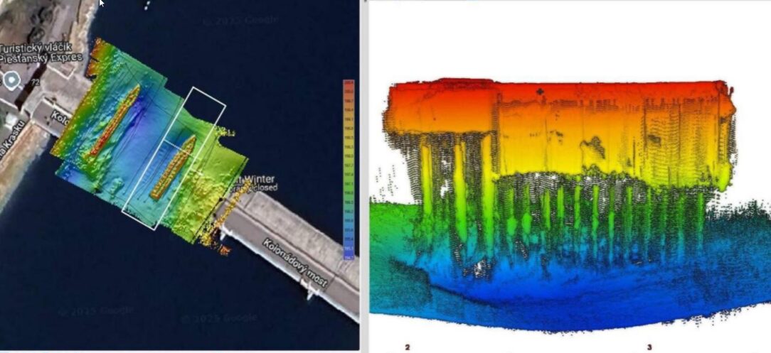 Sonarové merania Kolonádového mosta Sonarové merania Kolonádového mosta