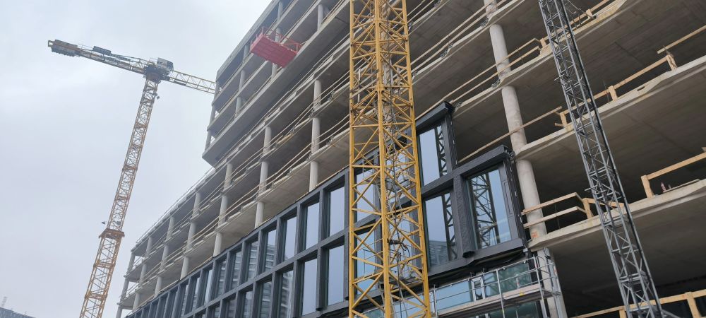 Výstavba projektu Chalupkova Offices v Bratislave