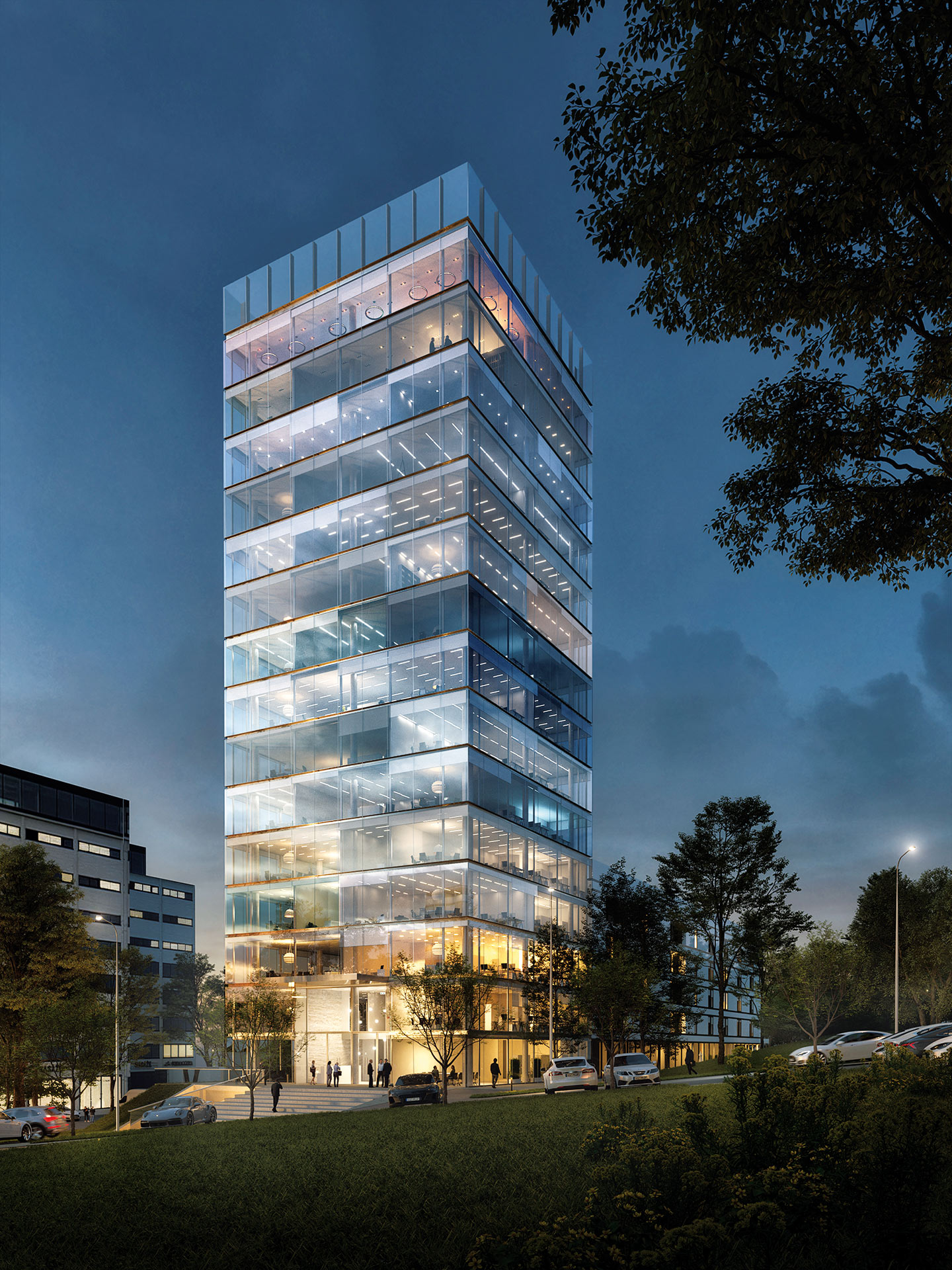 Veža polyfunkčného projektu Prospect so 16 nadzemnými podlažiami bude dominantou Námestia práce v Zlíne.