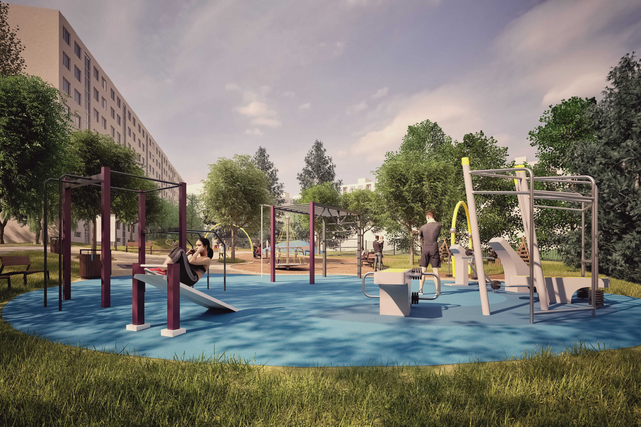 V strednej časti vnútrobloku vzniknú detské ihriská pre rôzne vekové kategórie. 