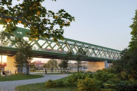 Vizualizácia úpravy okolia pod mostom SNP na petržalskom brehu Dunaja.