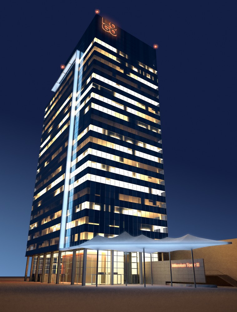 Návrh tretej veže bývalého Polusu ako administratívny objektu z roku 2007 polus-iii