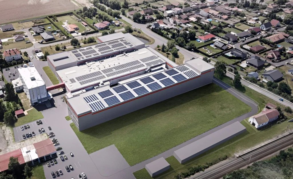 Vizualizáciua rozšírenia výrobného závodu EMCO (Hrdly, Česká republika), ktorú realizuje stavebný holding DYNAMIK.