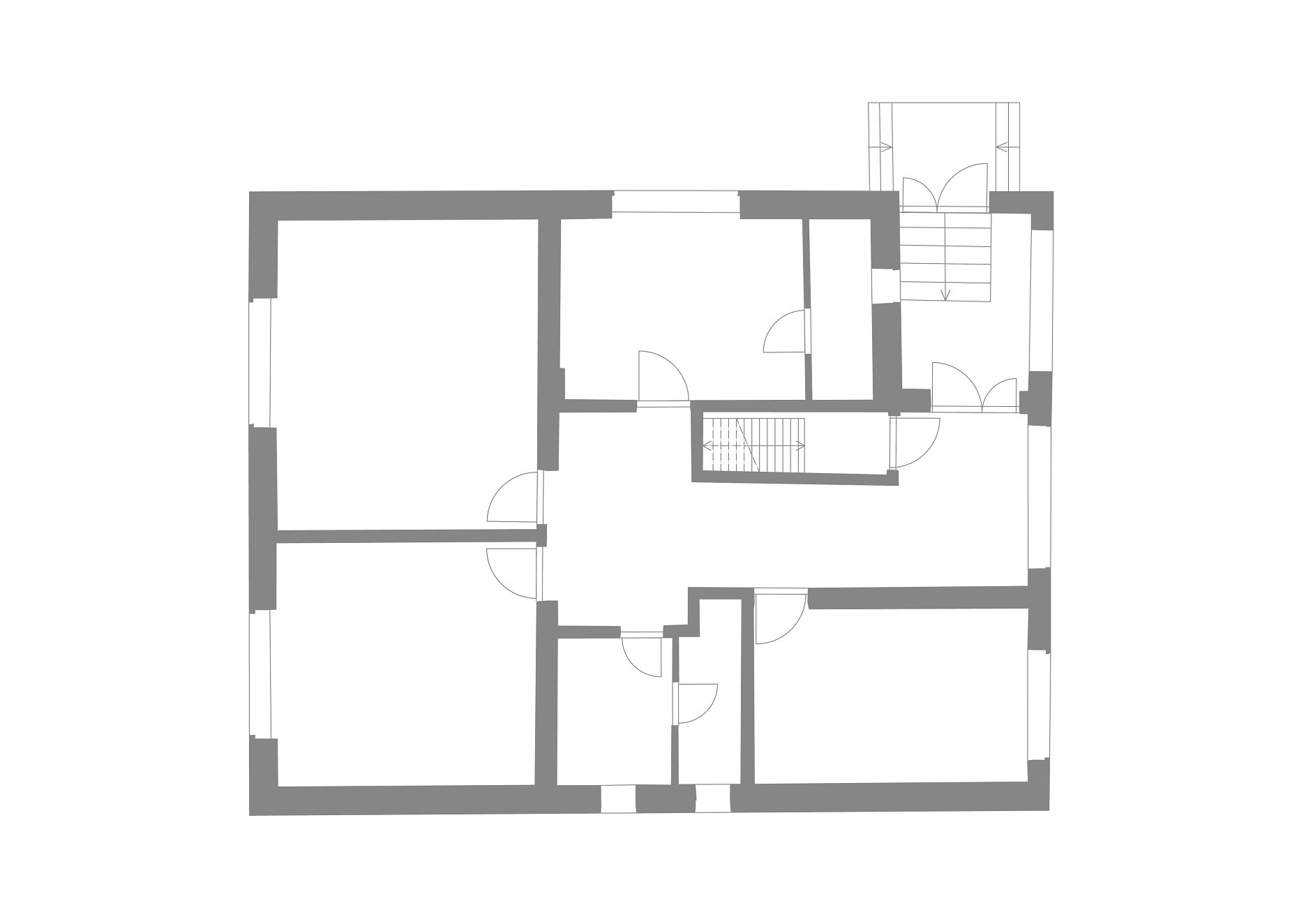 Rekonštrukcia domu Štvorec, Vojka nad Dunajom - pôvodný pôdorys