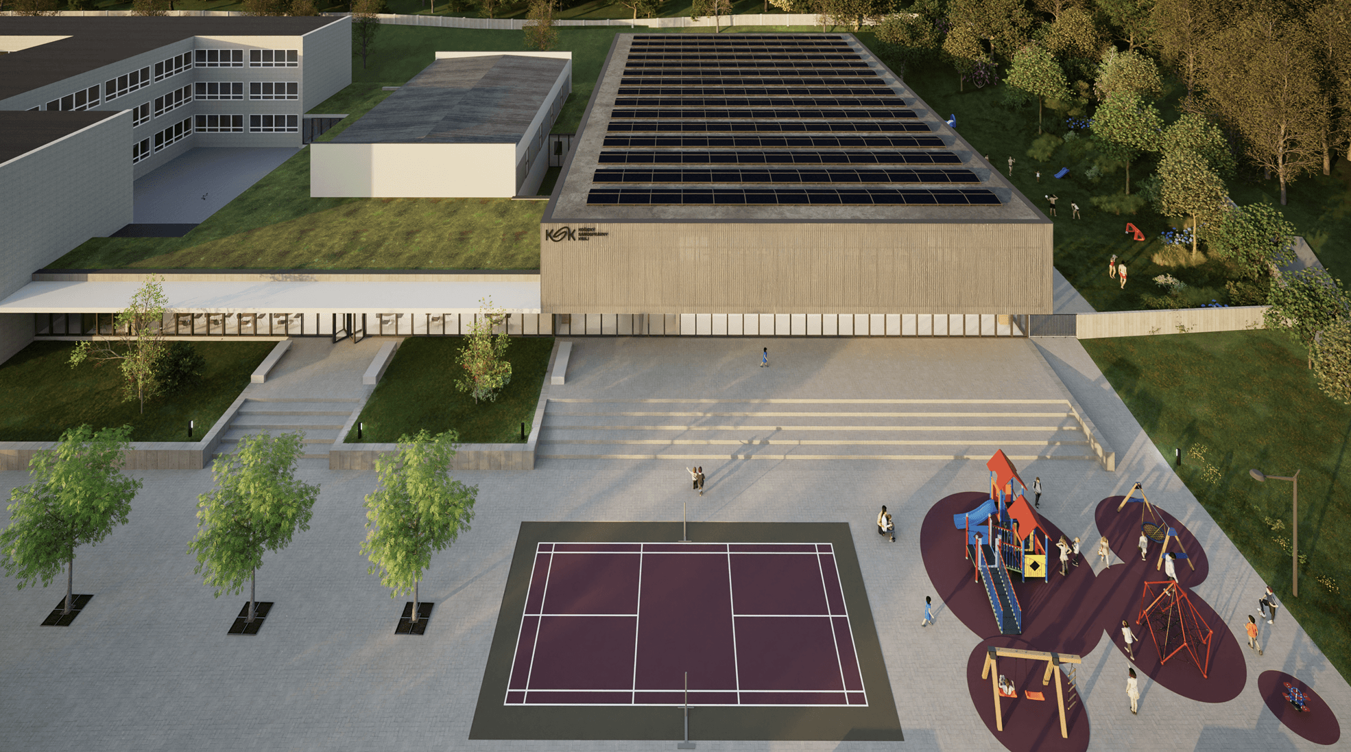 V predpolí objektu vzniknú športoviská aj oddychové plochy.