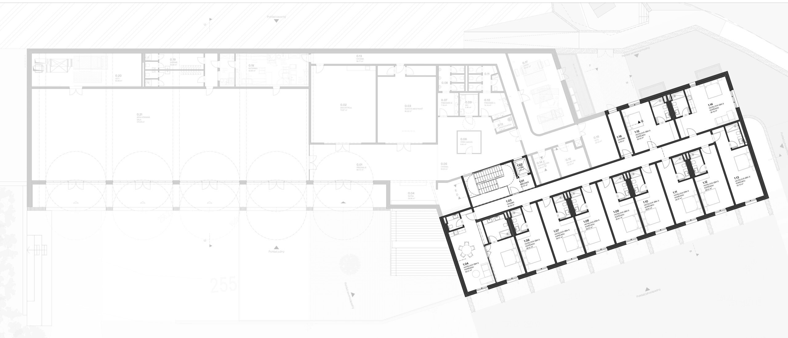 Vinárstvo Zobor, pôdorys 1.NP 