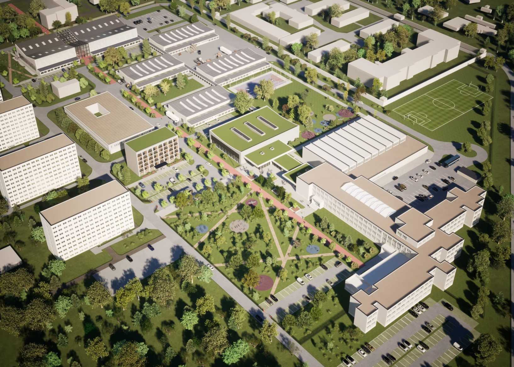 Urbanistická štúdia stredoškolského kampusu v Šaci, Košice