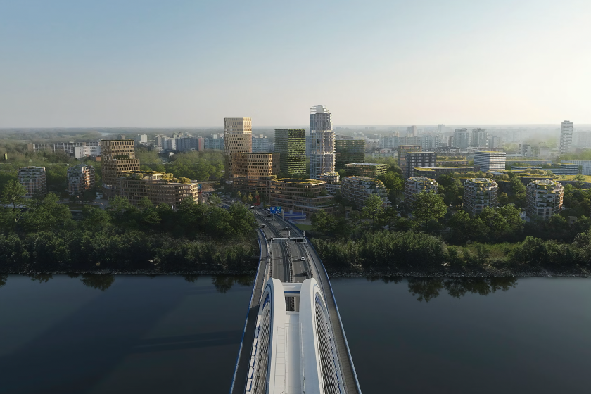 Polyfunkčná štvrť Southbank na pravom brehu Dunaja v Bratislave-Petržalke