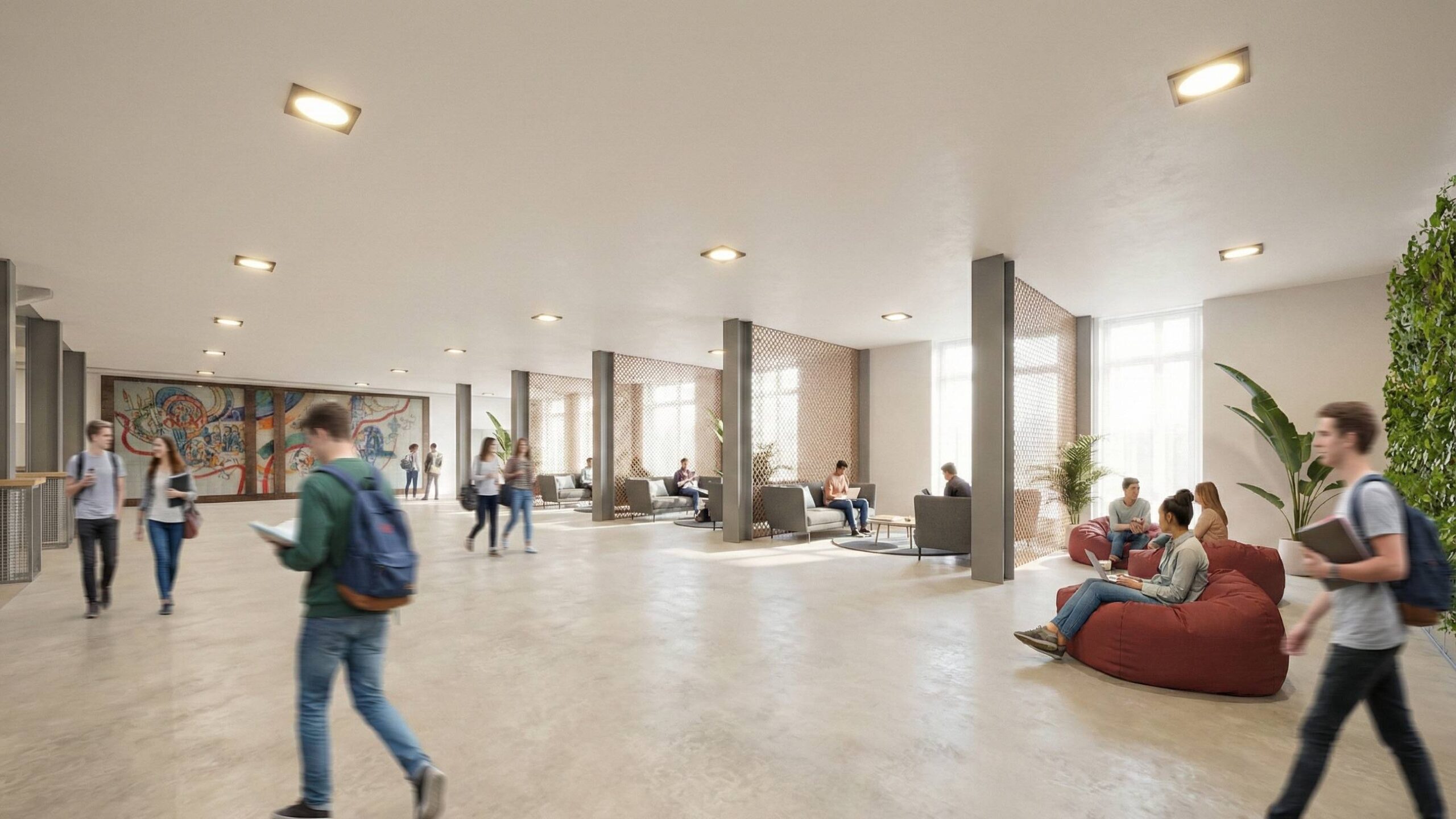 Stredoškolský kampus v Šaci - interiér