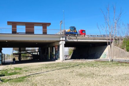 Práce na zastávke na moste na Panónskej v Bratislave-Petržalke