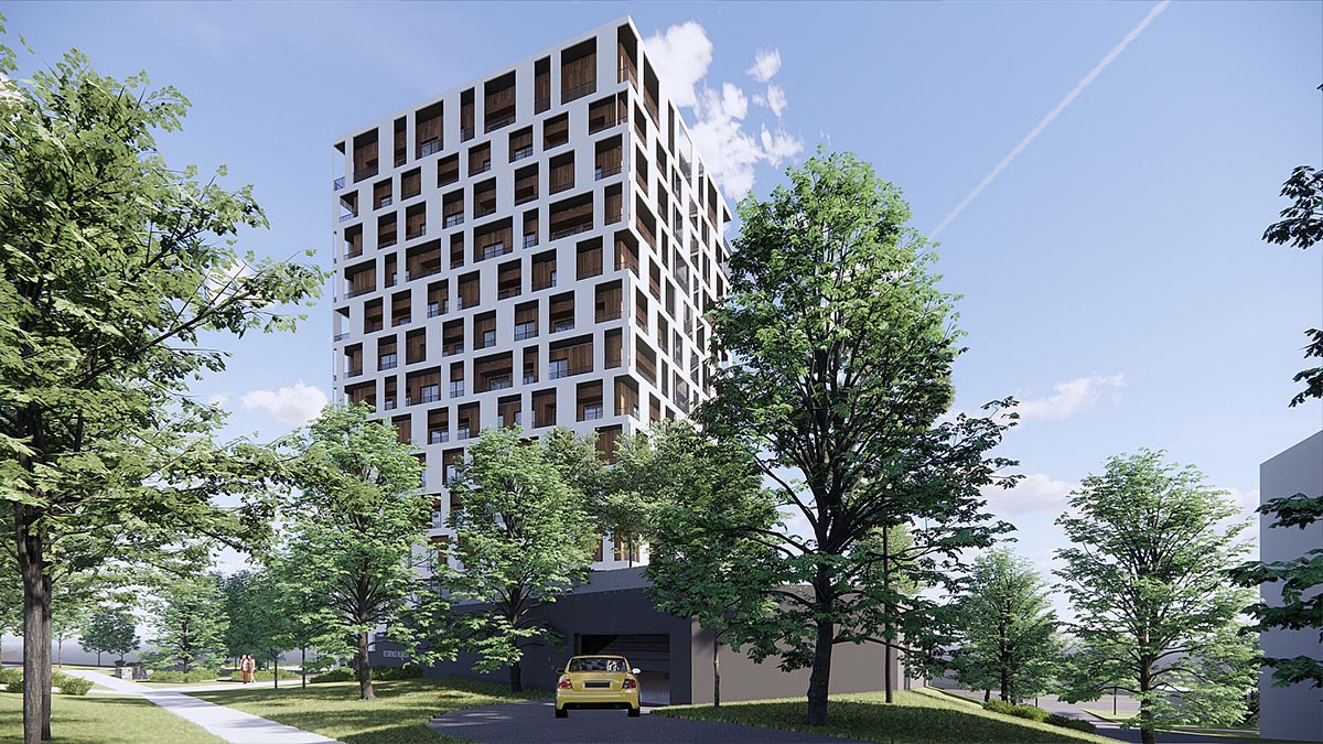 Staršie vizualizácie prestavby budovy Váhostav (neaktuálne)