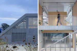 Surový betón a perforovaná fasáda. Plnička pitnej vody v Petržalke spája technológiu a unikátnu architektúru