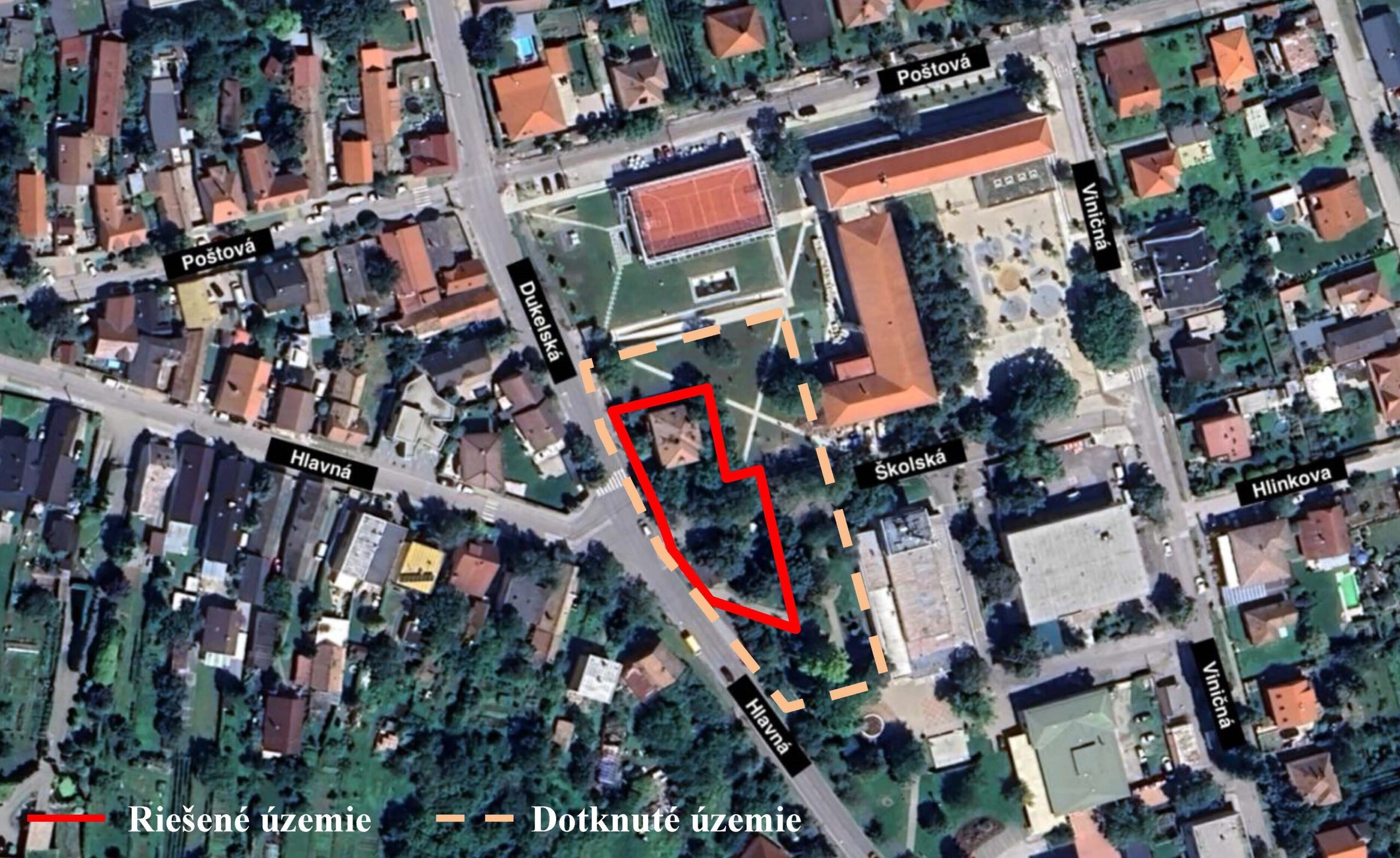 Komunitné centrum v bývalom dome riaditeľa ZŠ Bernolákovo - situácia