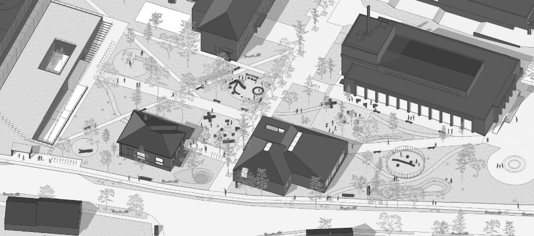 Komunitné centrum v bývalom dome riaditeľa ZŠ Bernolákovo - víťazný návrh