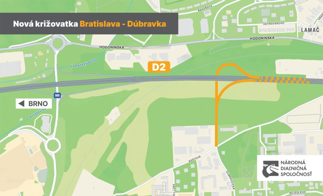 Dúbravka napojenie na D2 Dúbravka napojenie na D2