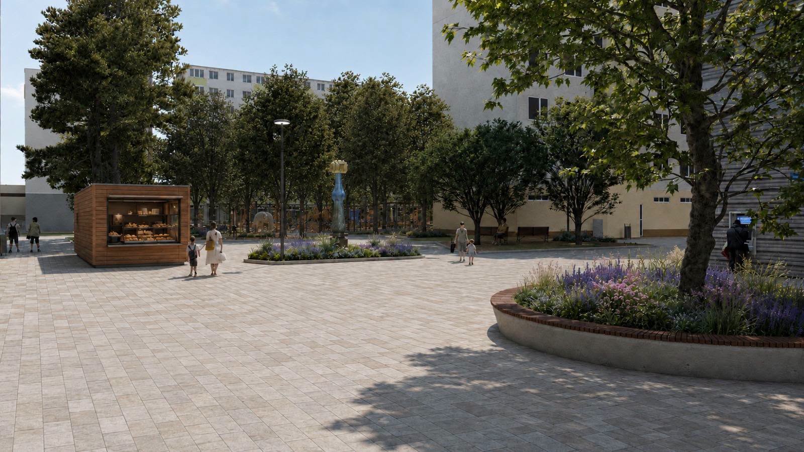 Revitalizácia verejného priestoru pri OC Saratov a parku Fedáková, Bratislava - Dúbravka