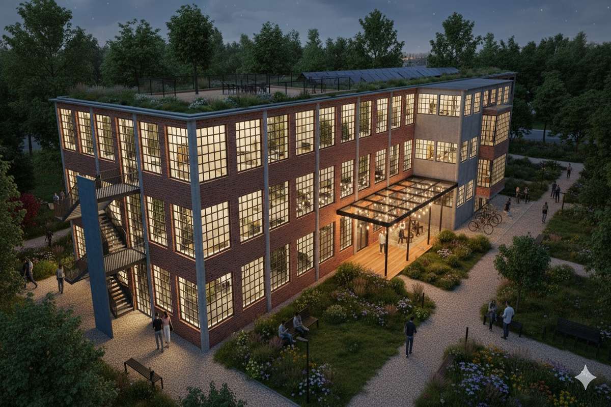 Výnimočnosť projektu spočíva v umiestnení vzdelávacej inštitúcie do revitalizovanej priemyselnej budovy. pronea-partizanske-rekonstrukcia