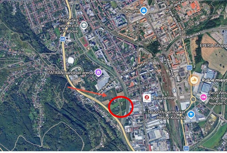 Umiestnenie budúcej výstavby v Prešove Umiestnenie budúcej výstavby v Prešove