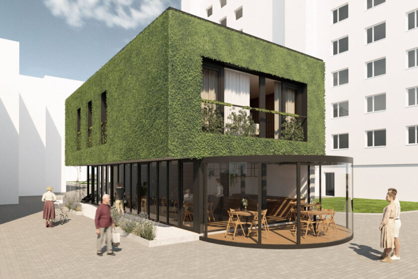 Z nenápadného objektu zelená kocka. Greenbox doplní premenu okolia OC Saratov o nový akcent