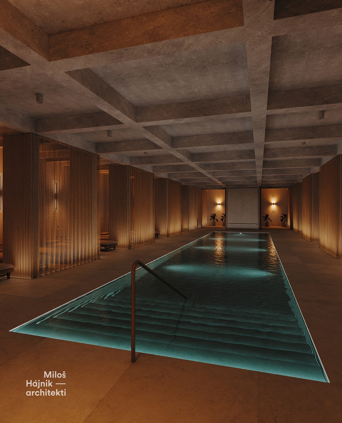 Podstatnú časť wellness a bazénového programu architekti umiestnili pod terén.