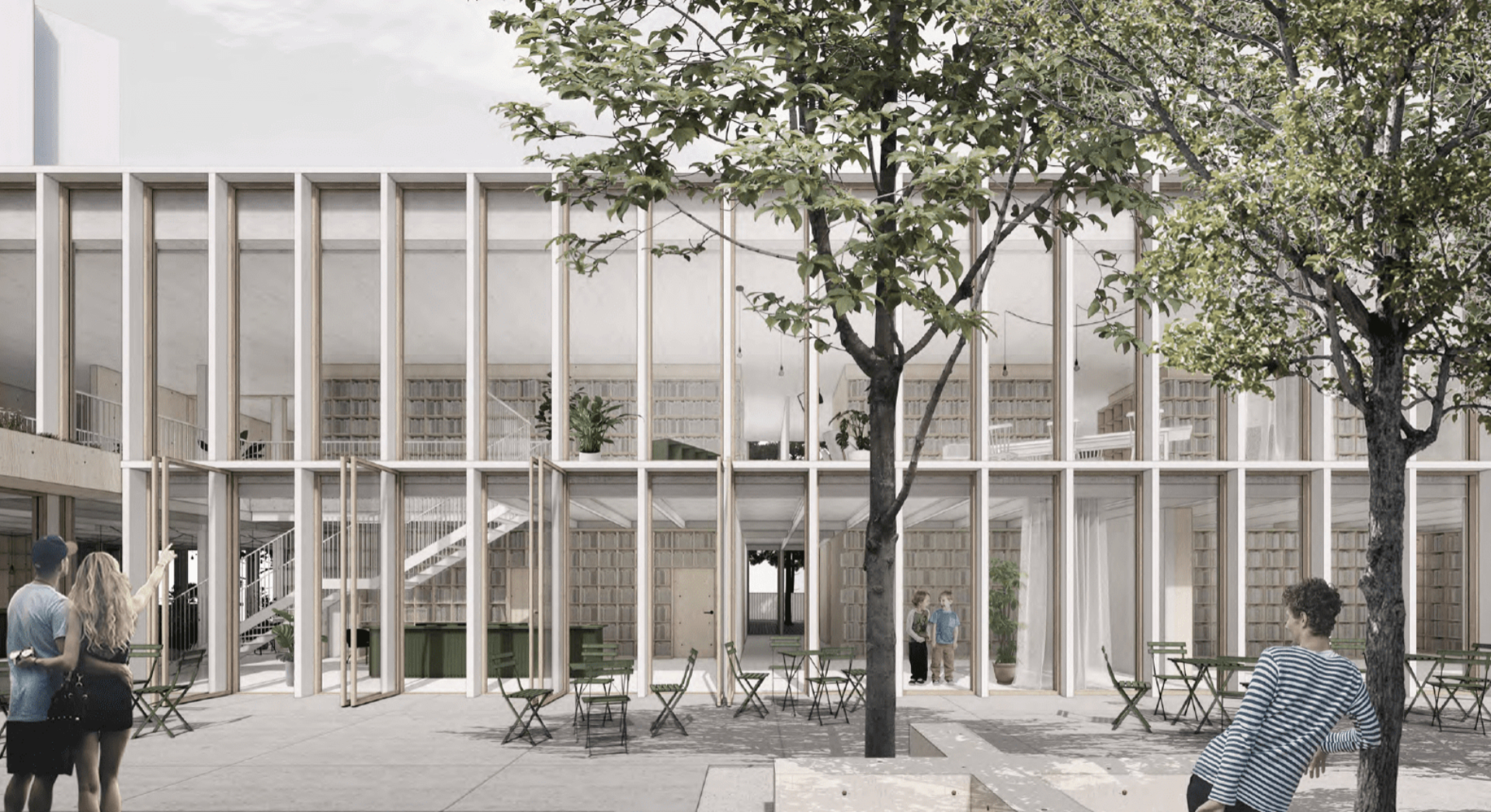 Kultúrne centrum a knižnica Žarnovická, 1. etapa Kultúrne centrum a knižnica Žarnovická, 1. etapa