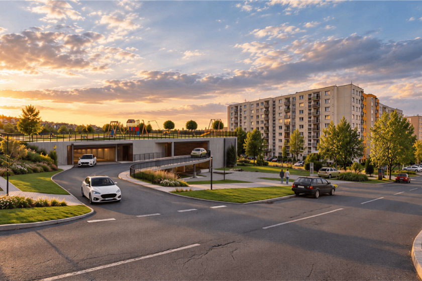 Súkromný investor cúvol, projektu sa nakoniec chytila radnica. Na najväčšom sídlisku v Prešove vyrastie nový garážový dom