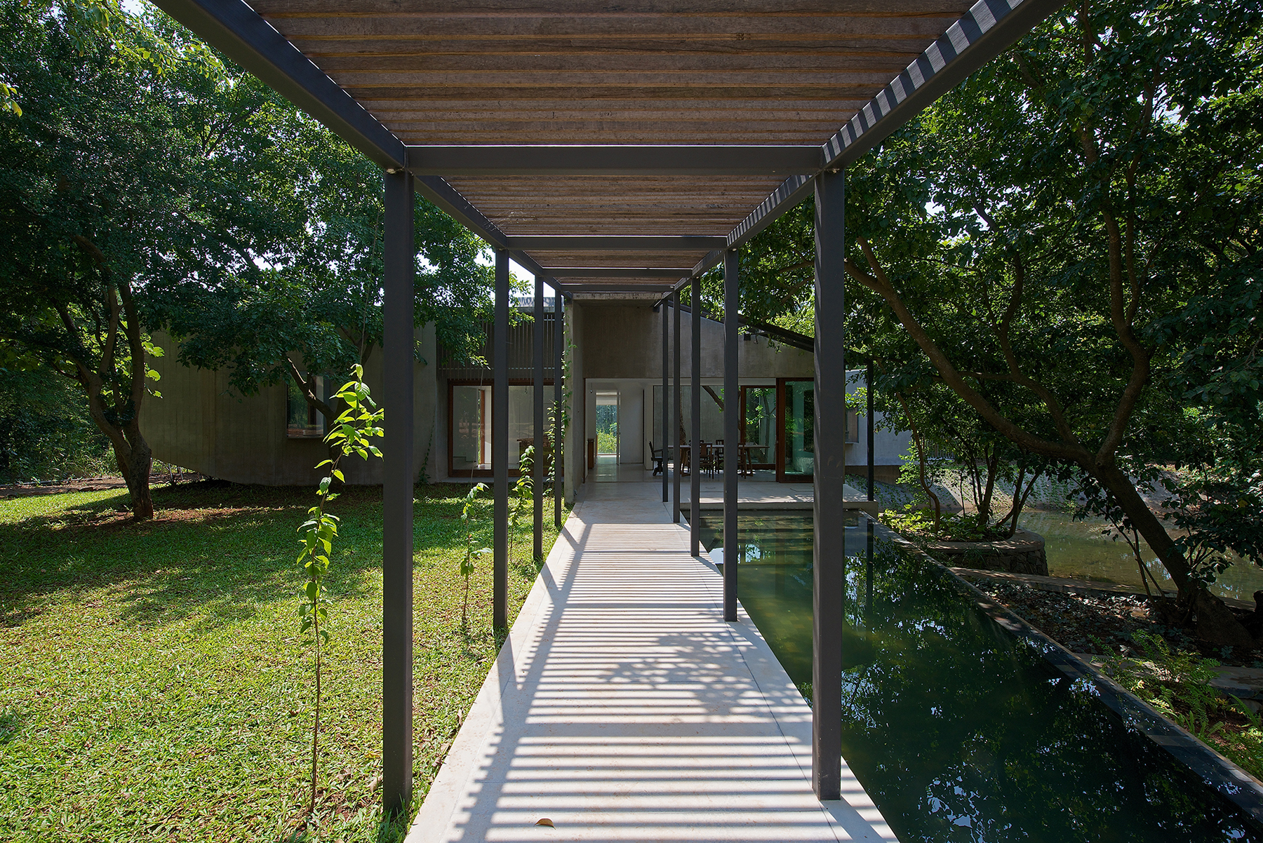 Architecture BRIO House on a Stream 05 Pool Pergola