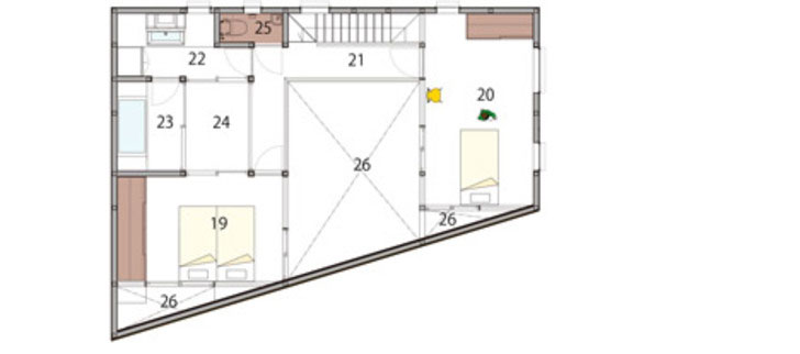 04 Arch Wall House drawing single story