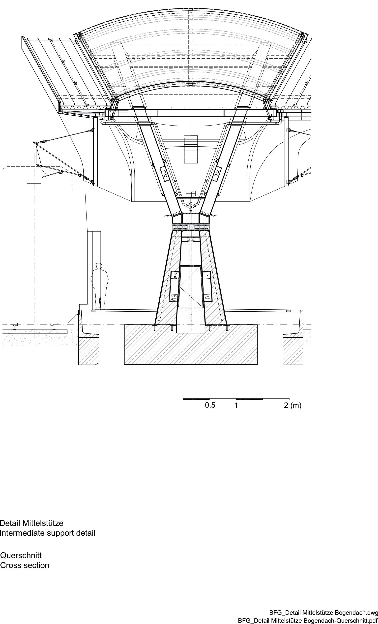 03 stanica Graz BFG Detail Mittelstutze Bogendach Querschnitt