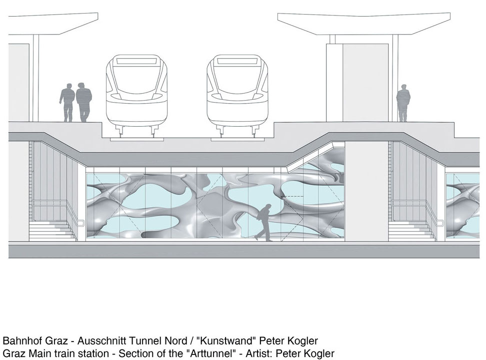 04 stanica Graz BFG Kunstwand Tunnel Nord