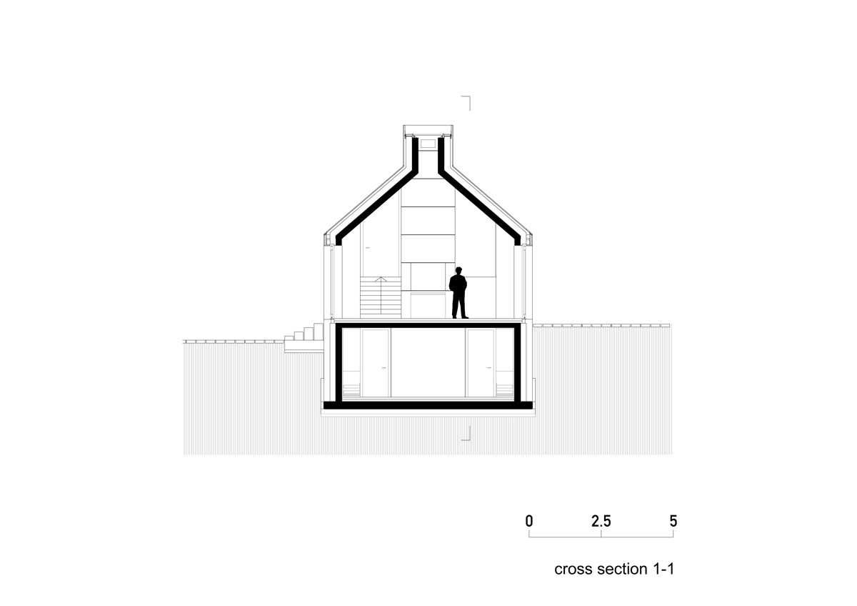 CHIMNEY HOUSE cross section 1 100