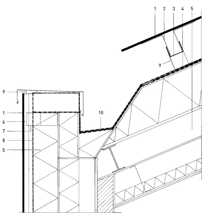 Detail skrytého žľabu