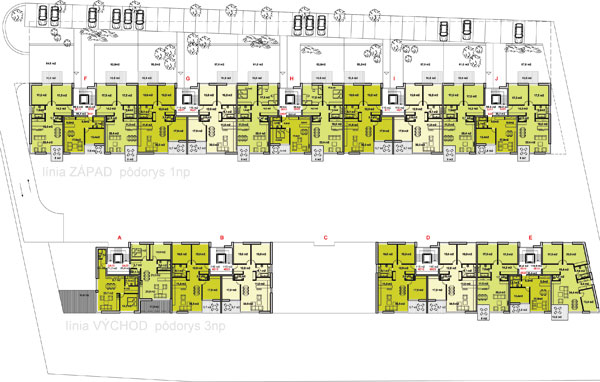 Koliba Minergo,Bratislava,hantabal architekti,nízkoenergetický,komplex,bytový dom,HANT BA, a. s.,pôdorysy