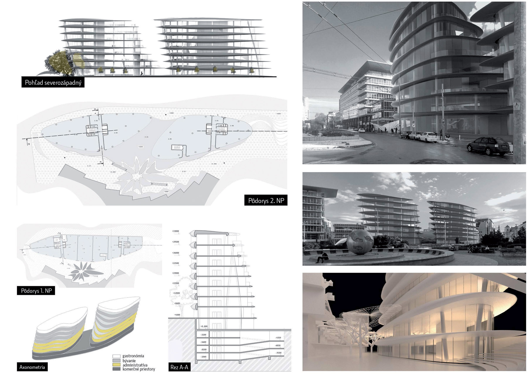 Lokalita B – autor návrhu: Michal Al-Hussein; vedúci práce: Ing. arch. Lorant Krajcovics, PhD.