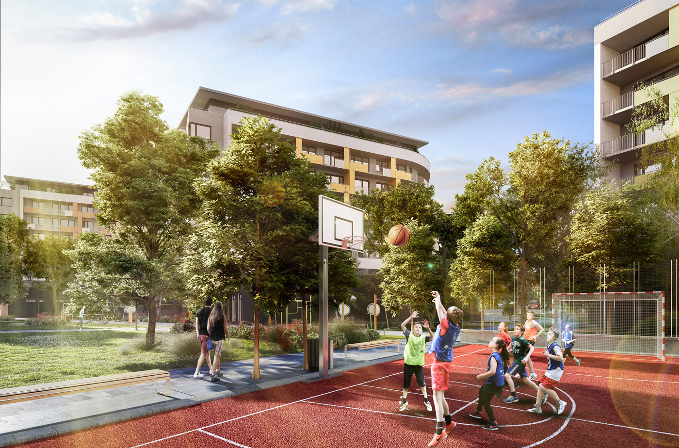 Basketbalové ihrisko a park v projekte NUPPU