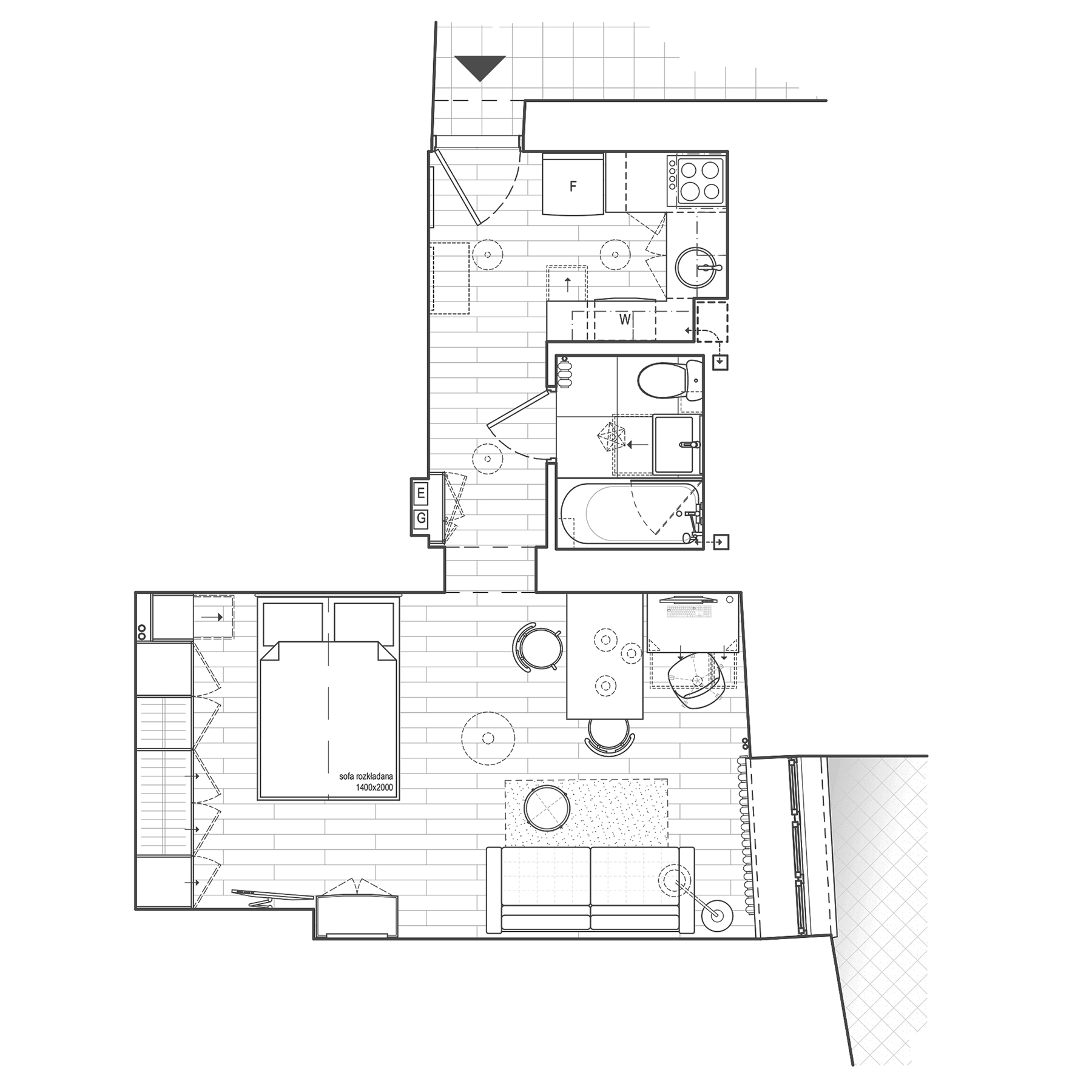 Rekonštrukcia interiéru v starom dome foto - plan