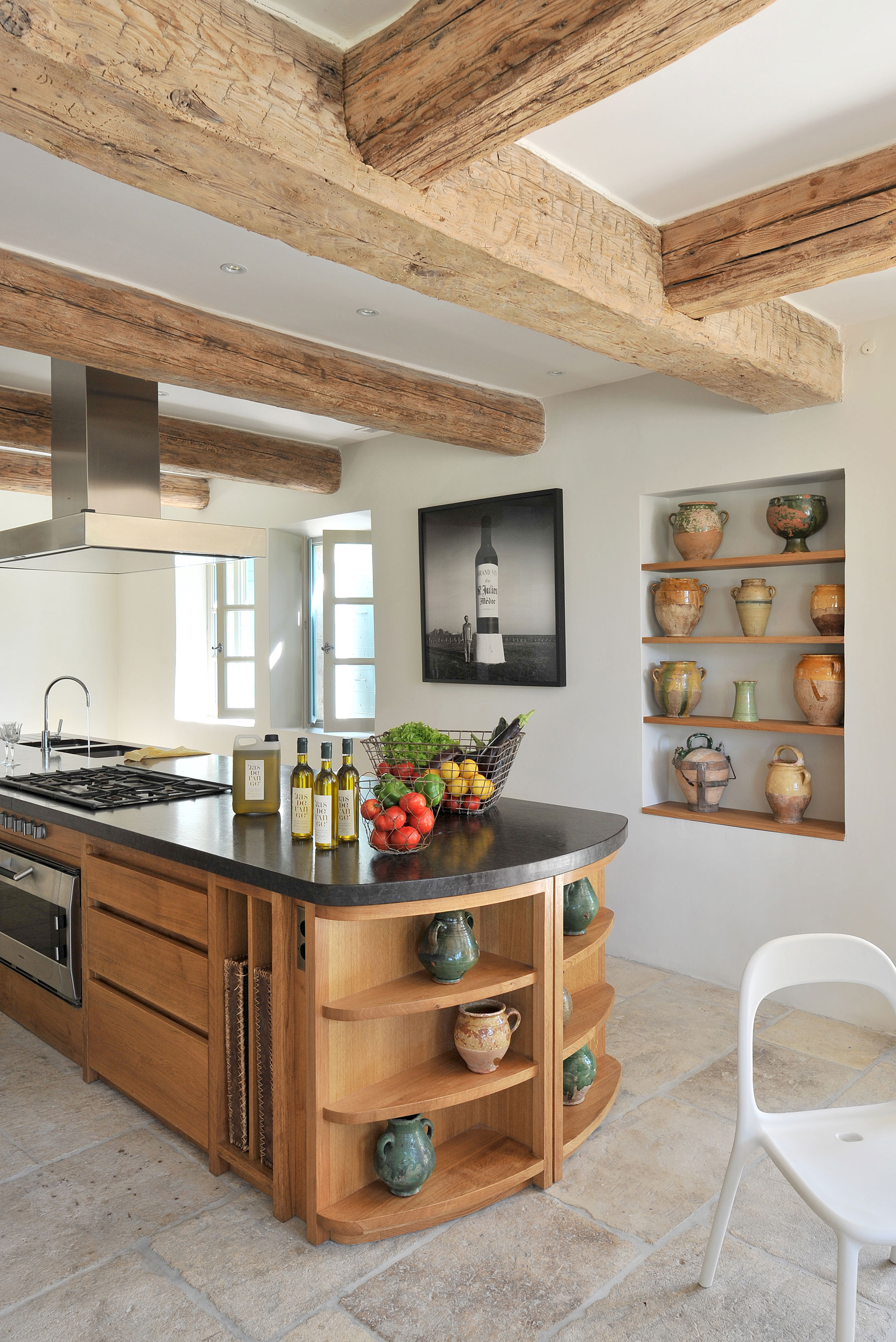 18   Completely remodelled kitchen with flagstone flooring to match rest of house