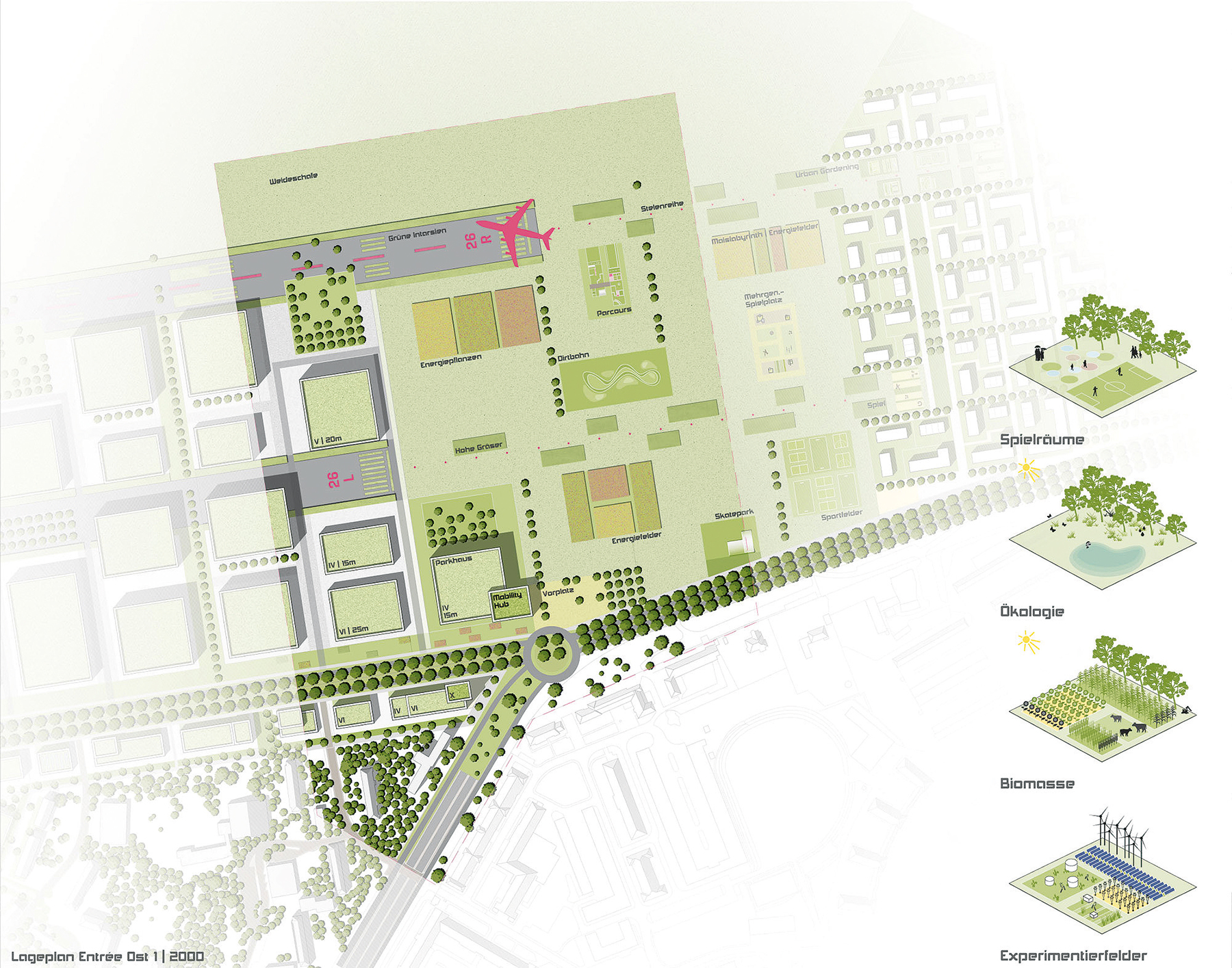 Návrh ekologických riešení novej mestskej štvrte.