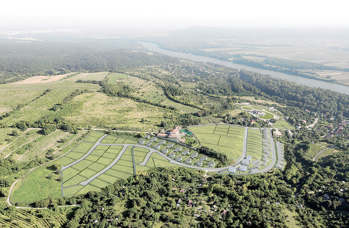 Zelené terasy Devín – Rodinné bývanie II Výstavba: 2/2017 – 3/2018 Projekt tvorí súbor 17 samostatne stojacich rodinných domov postavených v mestskej časti Devín.