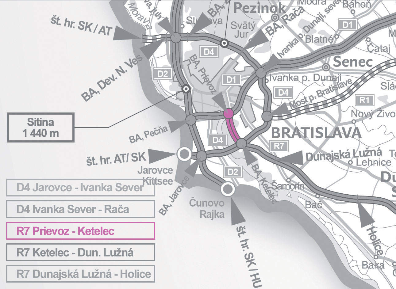 Obr. 3  Úsek R7 Prievoz – Ketelec