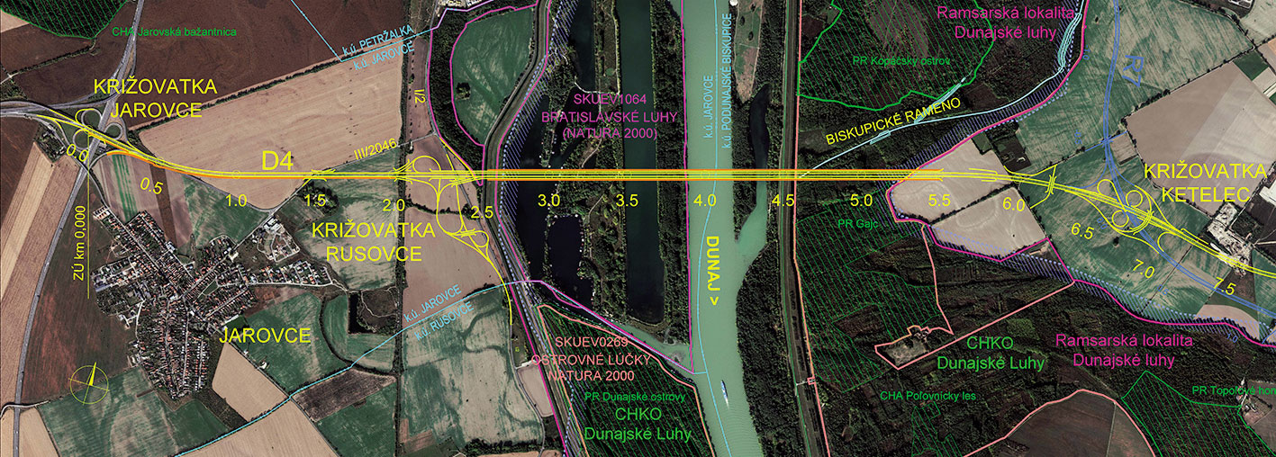 Obr 2 Dialnica D4  Bratislava  Jarovce   Ivanka sever  km 0 000   7 1