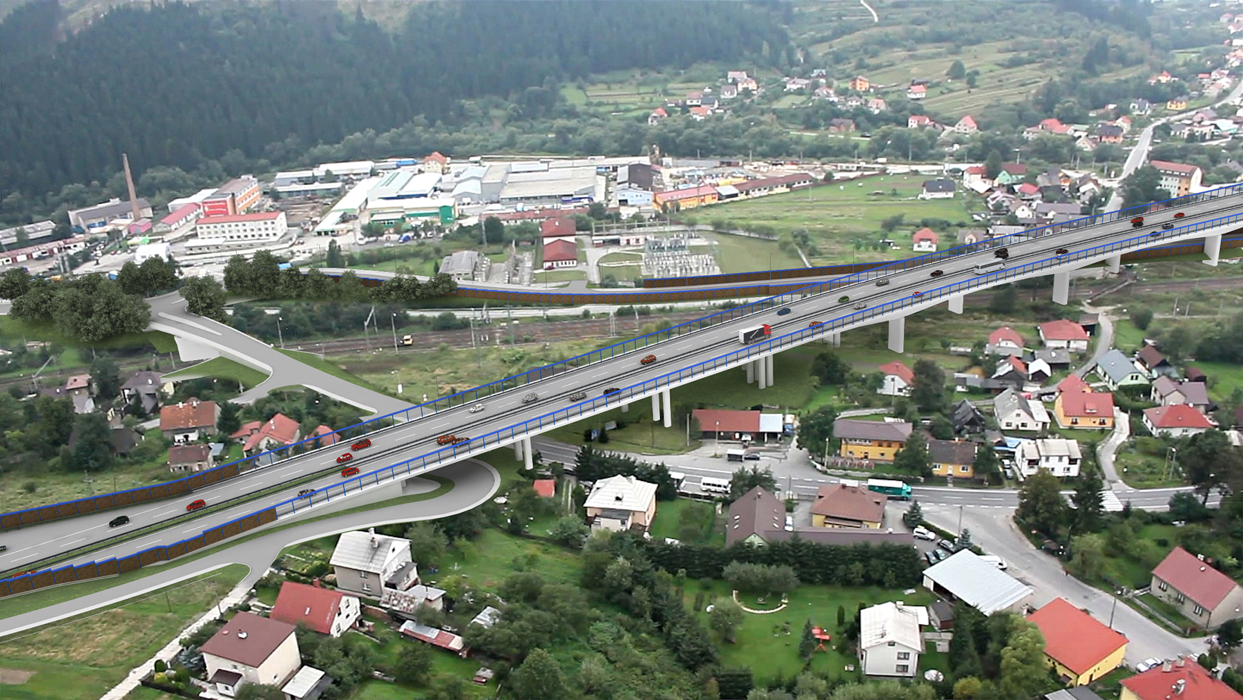 Medzi najvýznamnejšie mosty na trase diaľnice patrí estakáda Podzávoz s dĺžkou 832 m.