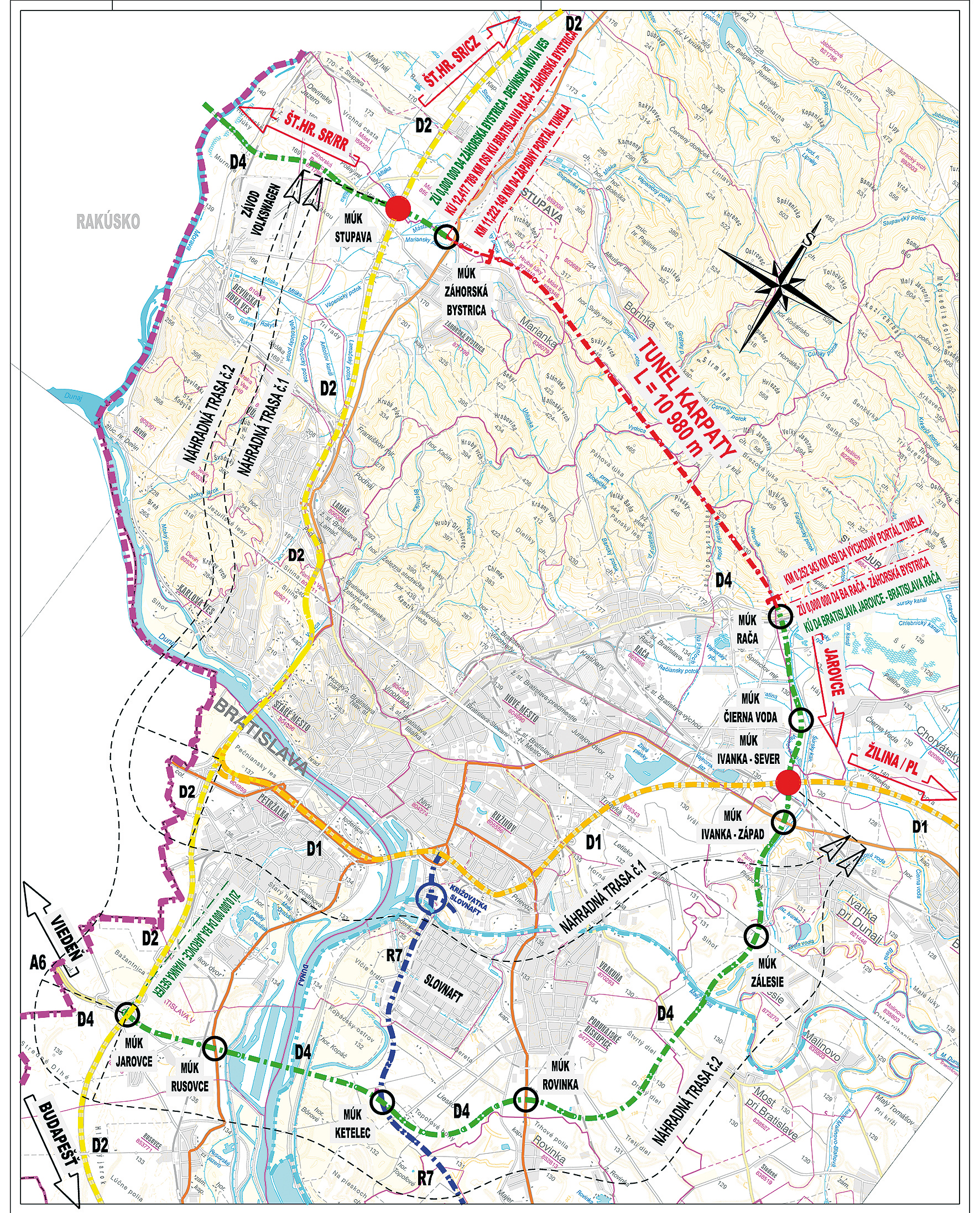 Obr. 1 Situácia diaľnice D4