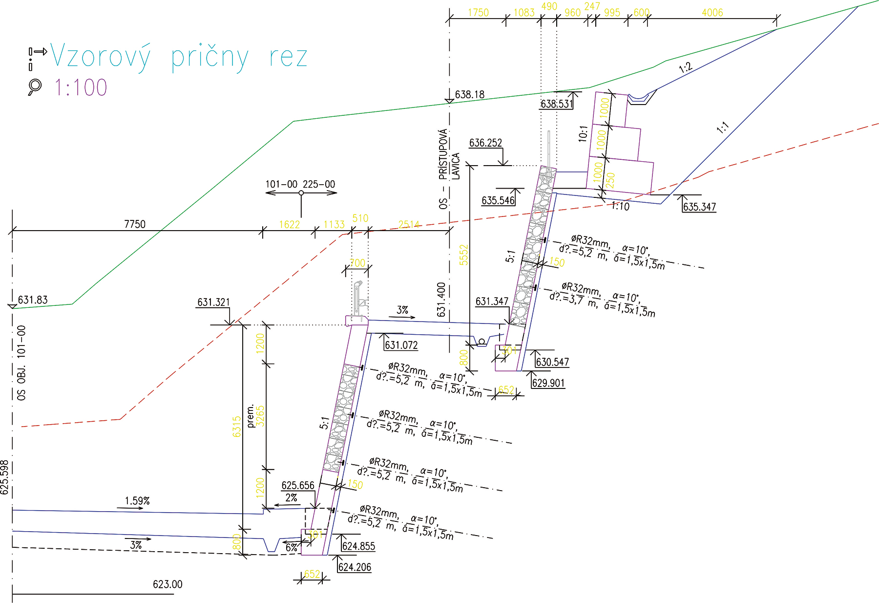 Obr. 5 SO 225-00 vzorový priečny rez