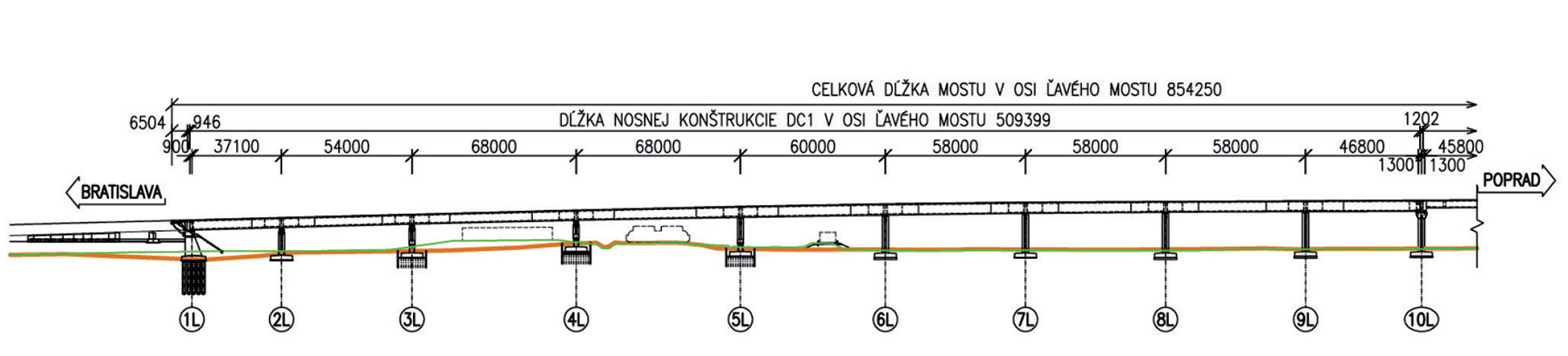 Obr. 4  Pozdĺžny rez, dilatačný celok 1